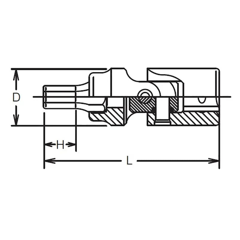 Ko-ken Tools 1/4 Sq. Dr. Universal Bit Socket 3mm Hex Length 40mm Ko-ken Tools