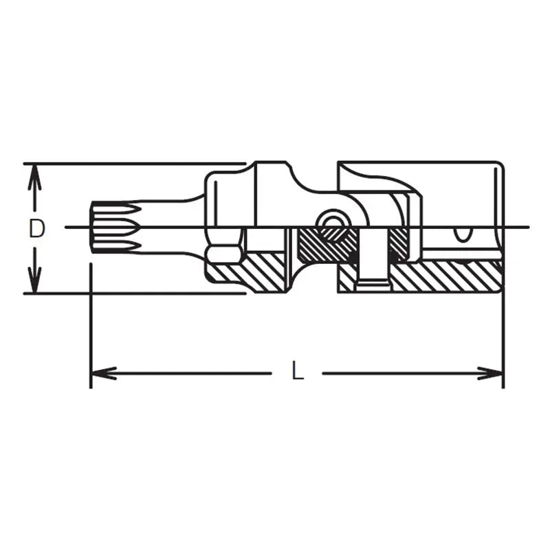 Ko-ken Tools 1/4 Sq. Dr. Universal TORXÂ® T8 Bit Socket - Length 42mm Ko-ken Tools