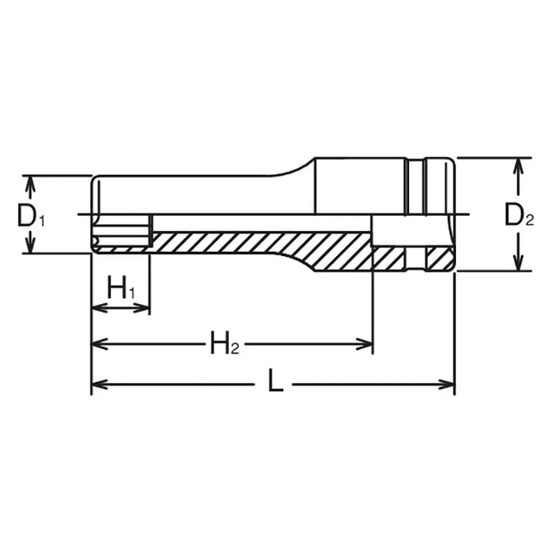 Ko-ken Tools 1/2 Sq. Dr. Socket 10mm Surface Length 77mm Ko-ken Tools