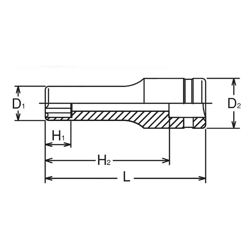 Ko-ken Tools 1/2 Sq. Dr. Socket 17mm Surface Length 77mm Ko-ken Tools