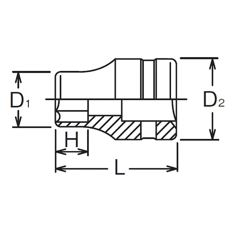 Ko-ken Tools 1/2 Sq. Dr. Socket 13mm 6 point Length 37mm Ko-ken Tools