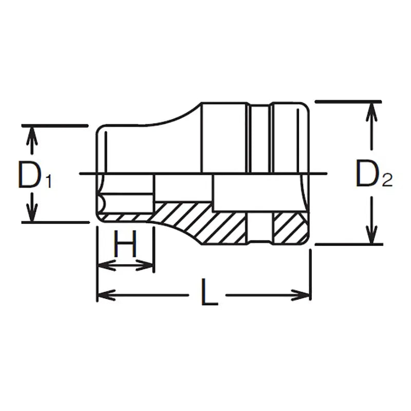 Ko-ken Tools 1/2 Sq. Dr. Socket 24mm 6 point Length 42mm Ko-ken Tools