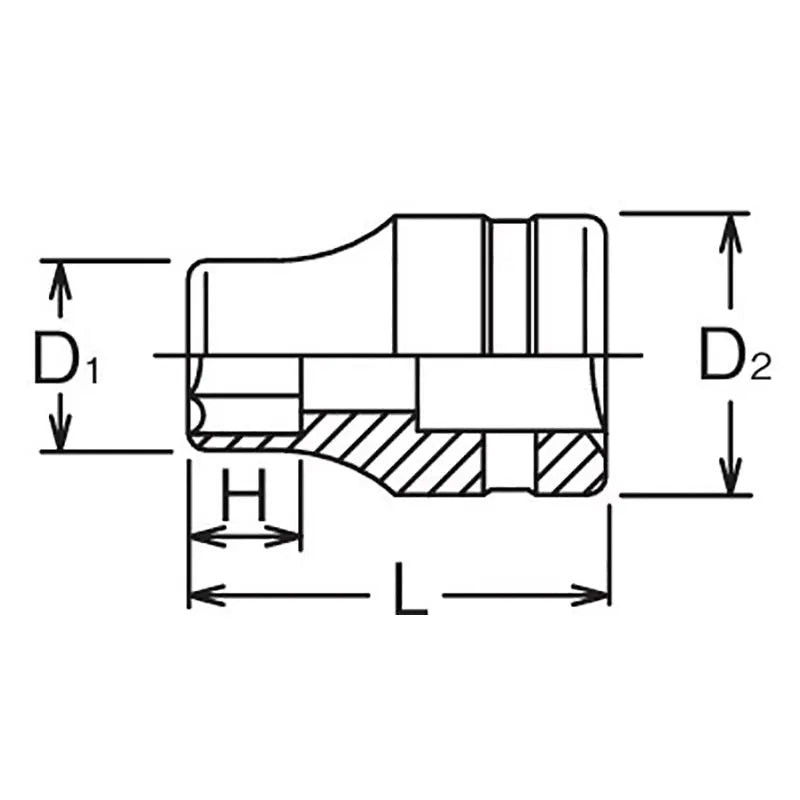 Ko-ken Tools 1/2 Sq. Dr. Socket 26mm 6 point Length 42mm Ko-ken Tools