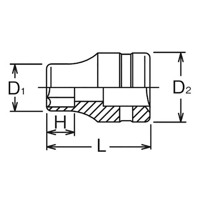 Ko-ken Tools 1/2 Sq. Dr. Socket 32mm 6 point Length 46mm Ko-ken Tools