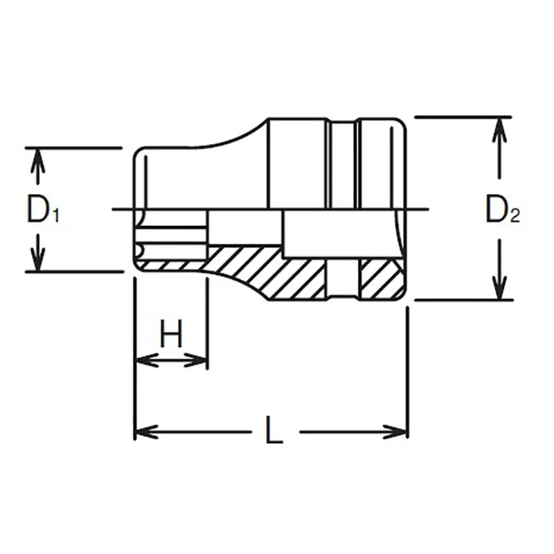 Ko-ken Tools 1/2 Sq. Dr. Socket 17mm Surface Length 37mm Ko-ken Tools