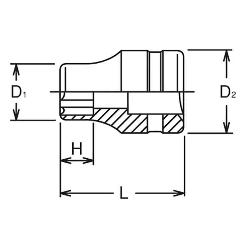 Ko-ken Tools 1/2 Sq. Dr. Socket 18mm Surface Length 37mm Ko-ken Tools