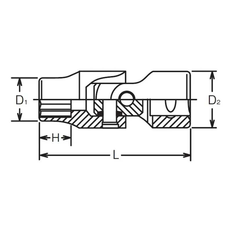 Ko-ken Tools 1/4 Sq. Dr. Universal Socket 1/2 12 point Length 37mm Ko-ken Tools