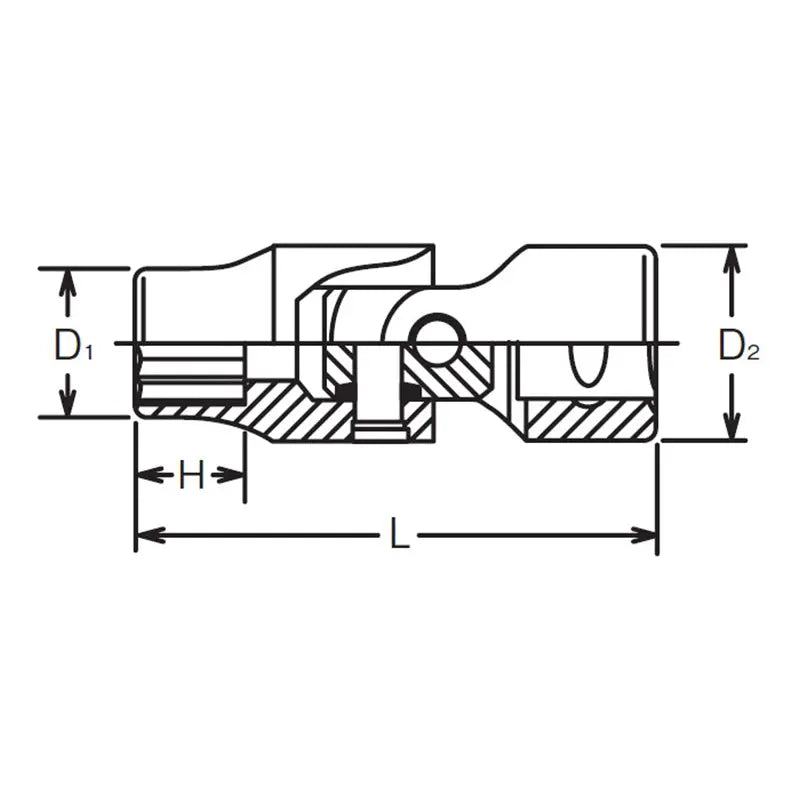 Ko-ken Tools 1/4 Sq. Dr. Universal Socket 9mm 12 point Length 34mm Ko-ken Tools