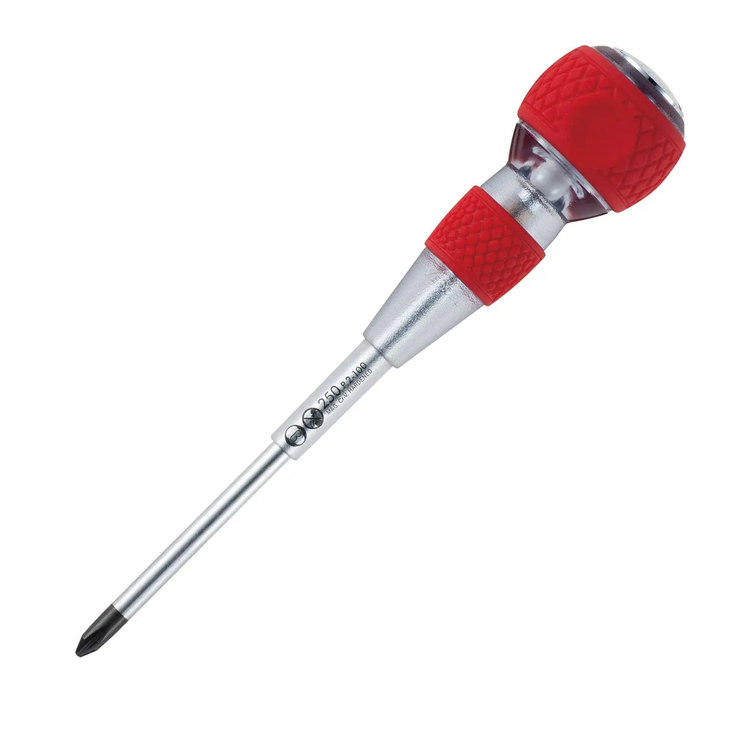 Vessel Tools Ball Grip Tang-Thru Screwdriver for Electric Works with Ceramic Ball, PH2 x 100mm - VL 250P2100 Vessel Tools