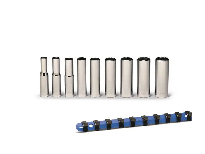Wright Tool 9 Piece 1/4 in Drive 6-Point Deep Metric Socket Set, 5 - 13mm - WT 257 Socket Set Wright Tool