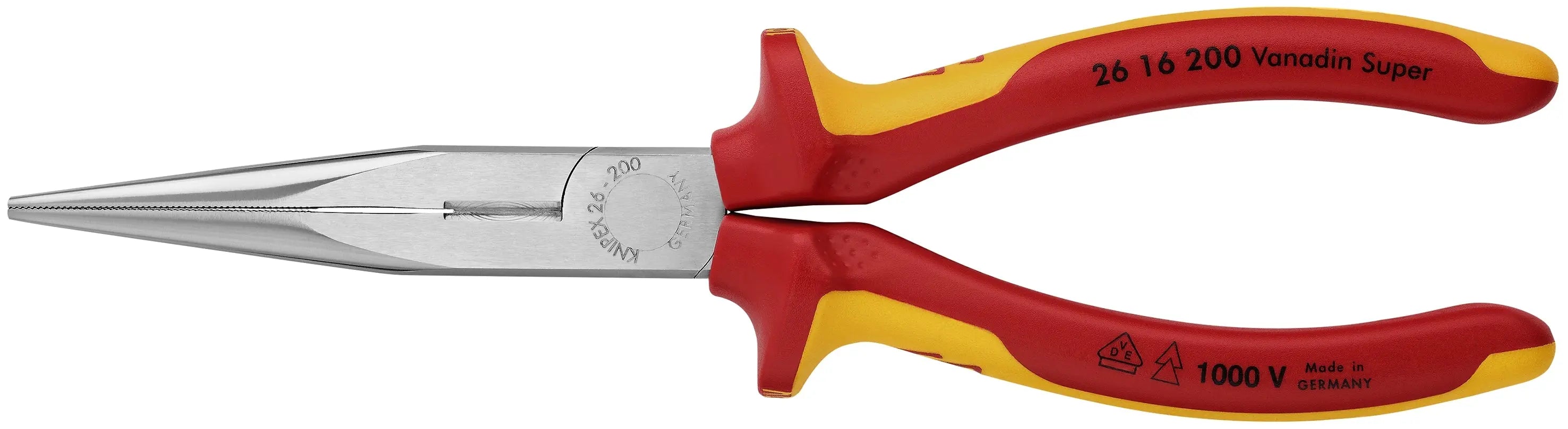 Knipex 26 16 200 KN | Long Nose Pliers w/ Cutter, Multi-Component, 1000V Insulated Knipex