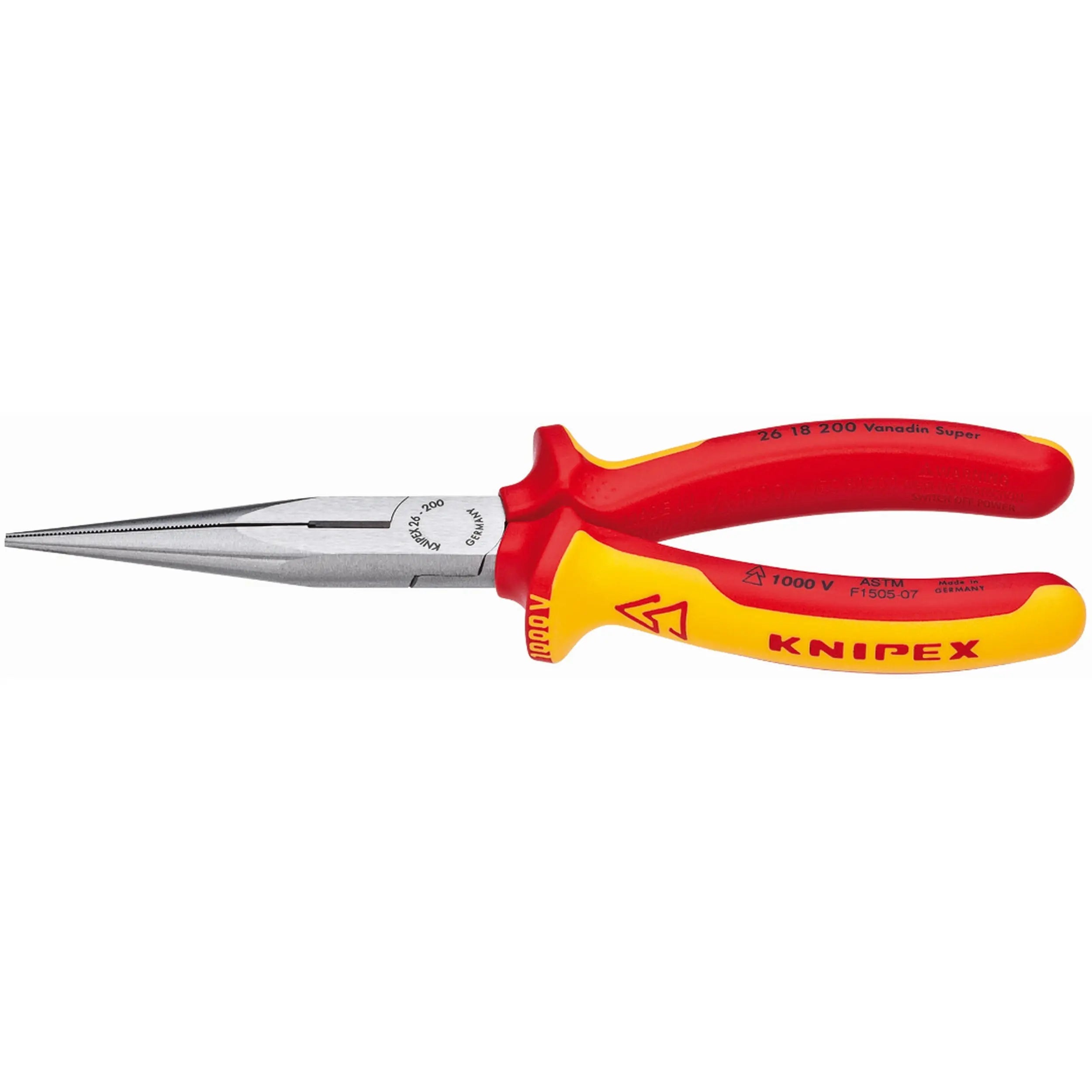 Knipex 26 18 200 US KN | Long Nose Pliers w/ Cutter, 1000V Insulated Knipex