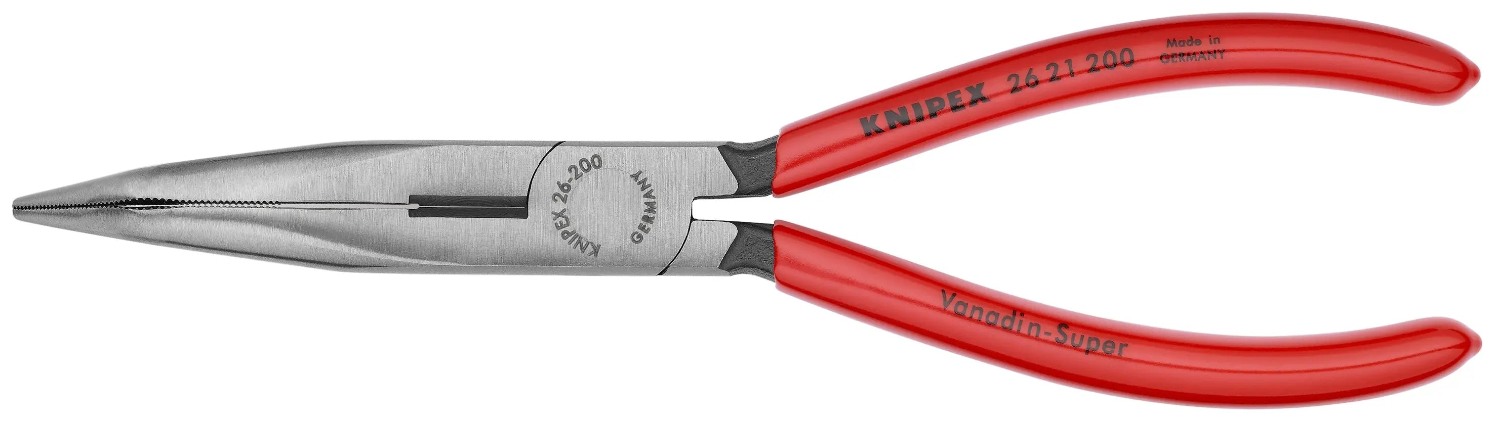 Knipex 26 21 200 SBA KN | Long Nose Pliers w/ Cutter, 40 degree Angled Knipex