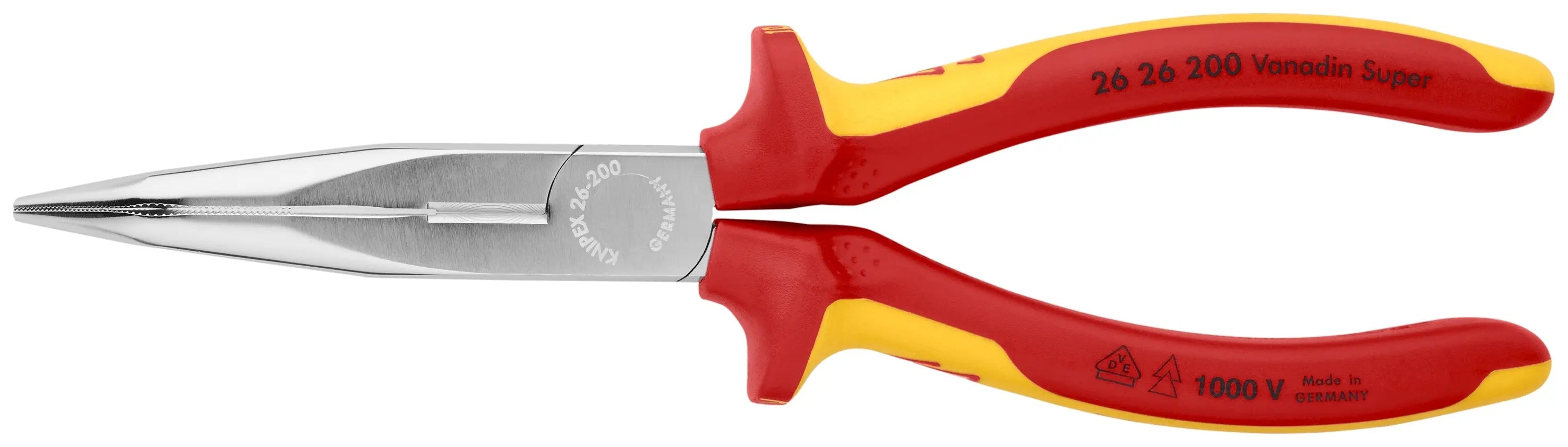 Knipex 26 26 200 KN | Long Nose Pliers w/ Cutter, 40 degree Angled, 1000V Insulated Knipex