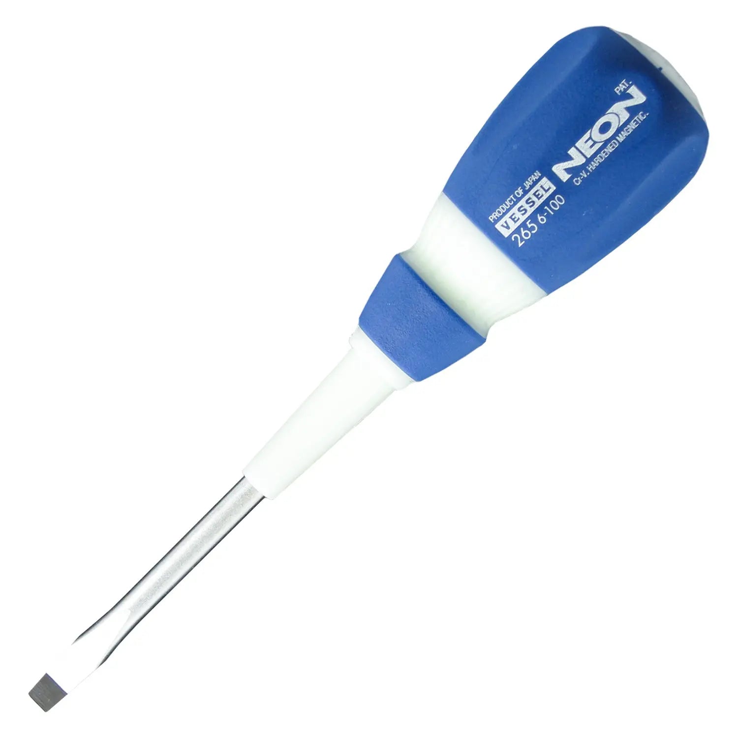 Vessel Tools Neon Slotted Screwdriver, 6 x 100mm - VL 265S6100 Vessel Tools