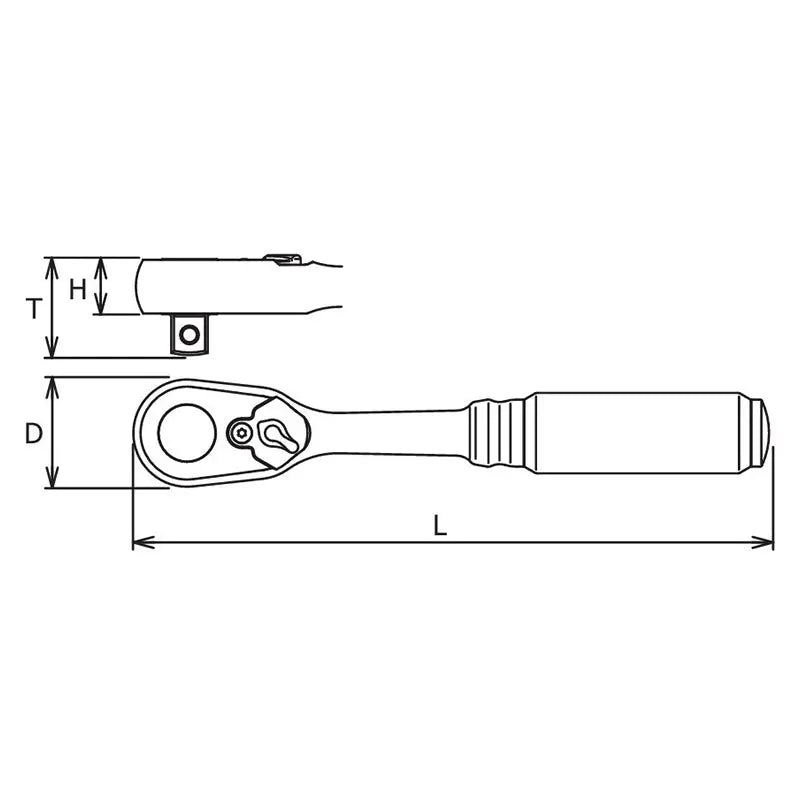Ko-ken Tools 1/4 Sq. Dr. Ratchet Handle 72 teeth Length 160mm Z-series Ko-ken Tools
