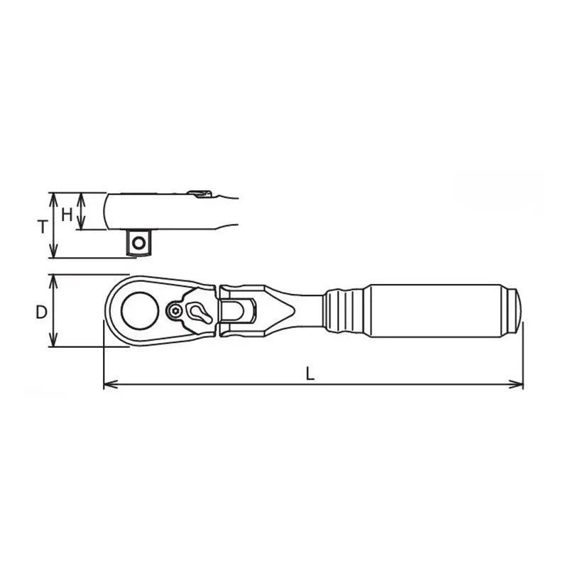 Ko-ken Tools 1/4 Sq. Dr. Ratchet Handle 36 teeth Flexible Head Length 160mm Z-series Ko-ken Tools