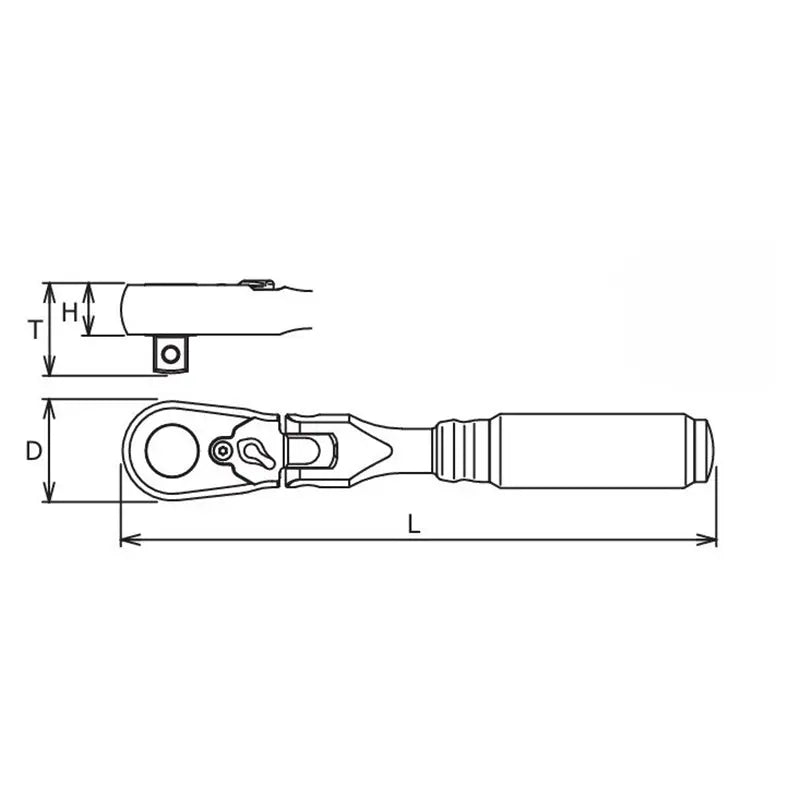 Ko-ken Tools 3/8 Sq. Dr. Ratchet Handle 36 teeth Flexible Head Length 114mm Z-series Ko-ken Tools
