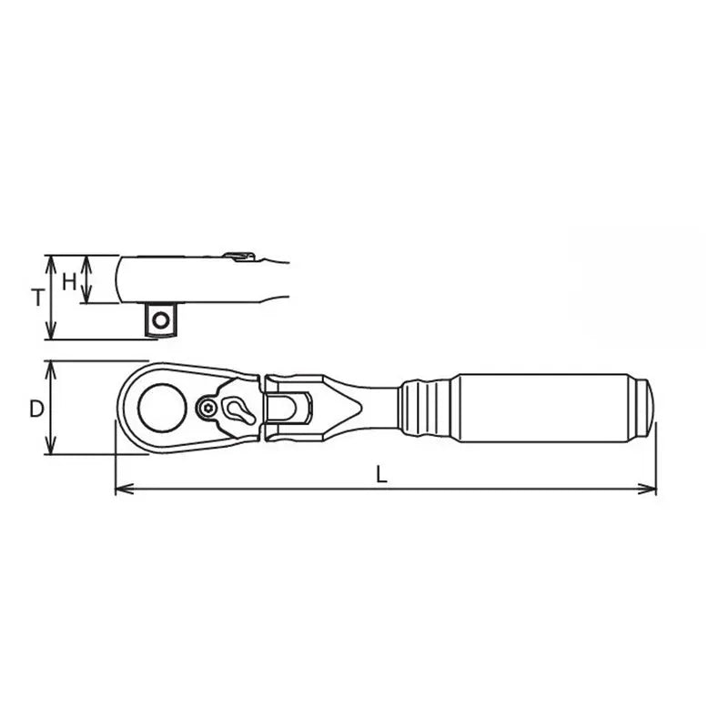 Ko-ken Tools 1/4" Body 3/8" Sq. Dr. Ratchet Handle 72 teeth Flexible Head Length 160mm Z-series Ko-ken Tools