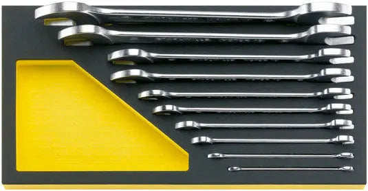 Stahlwille Set of 10 TCS Double Open Ended Spanner Wrench, 6 x 7 - 30 x 32mm, Height 75mm - ST 96830353 Stahlwille