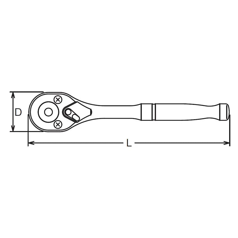 Ko-ken Tools 1/4 Hex Dr. Bit Ratchet Handle 1/4 For 1/4H Bit Length 125mm Ko-ken Tools