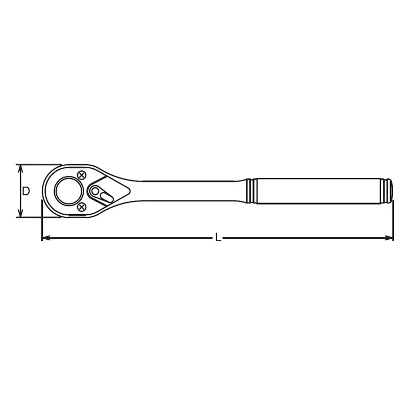Ko-ken Tools 1/4 Sq. Dr. Ratchet Handle 20 teeth Push Button Length 115mm Metal Handle Ko-ken Tools