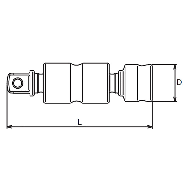 Ko-ken Tools 1/4 Sq. Dr. Universal Double Joint 1/4 Square Length 46mm Z-series