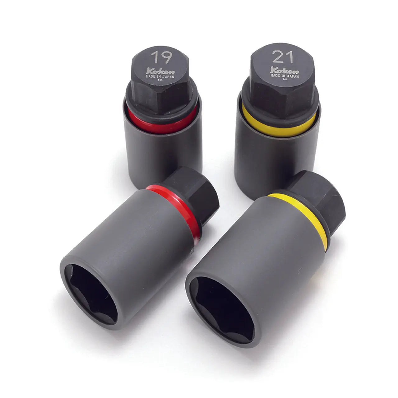 Ko-ken Tools 19 Hex Dr. Wheel Nut Adaptor Socket 19mm Extra Thin walled Length 52mm Color coded Protector Ko-ken Tools