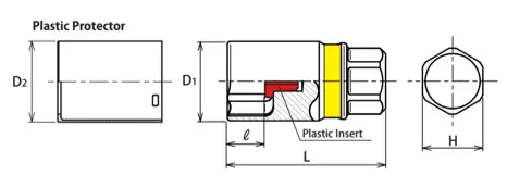 Ko-ken Tools 19 Hex Dr. Wheel Nut Adaptor Socket 19mm Extra Thin walled Length 52mm Color coded Protector Ko-ken Tools
