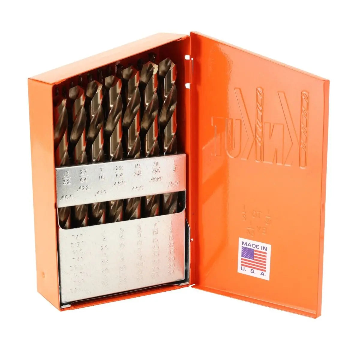 KnKut Set of 29 HD Hexagon Shank M35 Cobalt Jobber Length Drill Bit, 1/16 in - 1/2 in by 64ths - 29KK35 KnKut