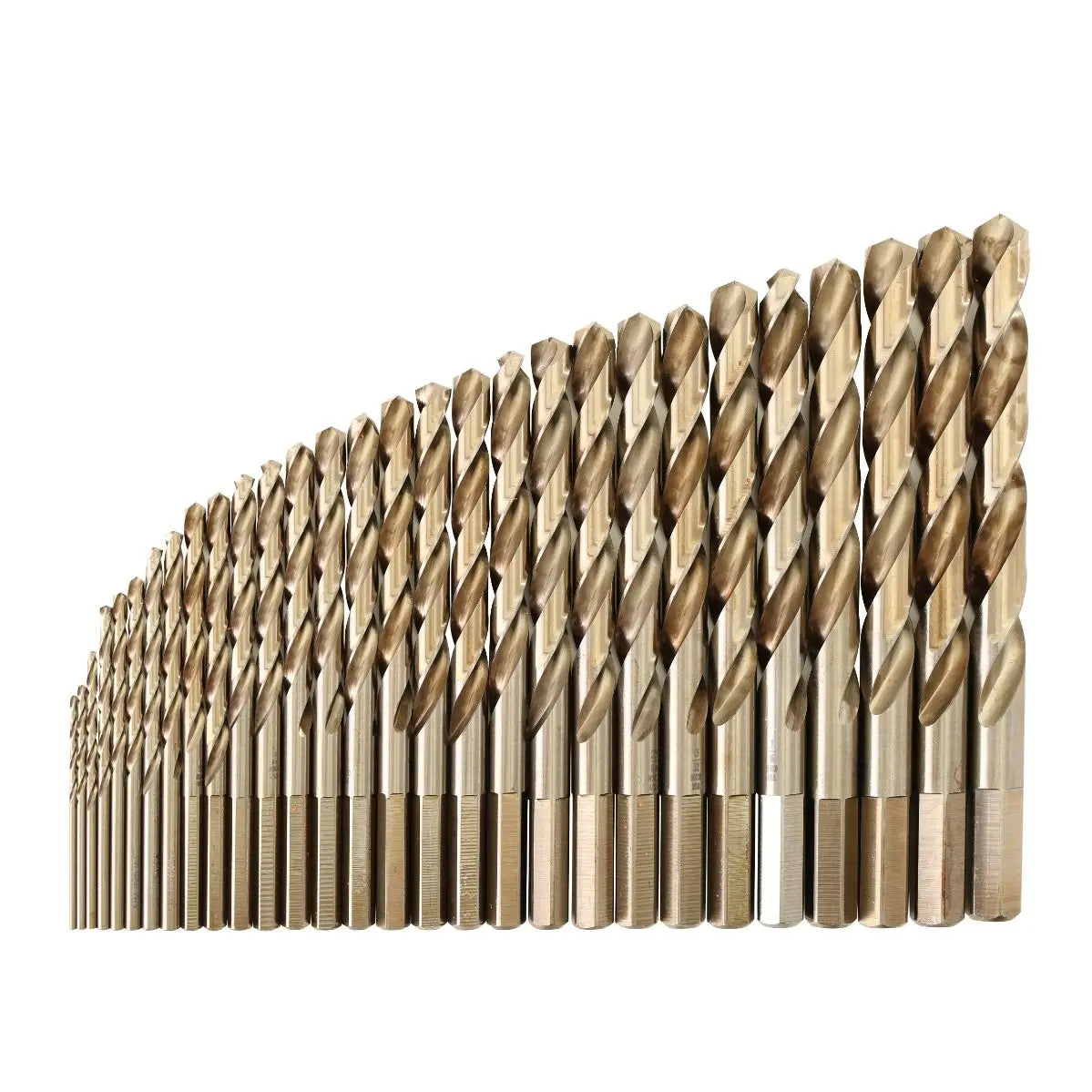 KnKut Set of 29 HD Hexagon Shank M35 Cobalt Jobber Length Drill Bit, 1/16 in - 1/2 in by 64ths - 29KK35 KnKut