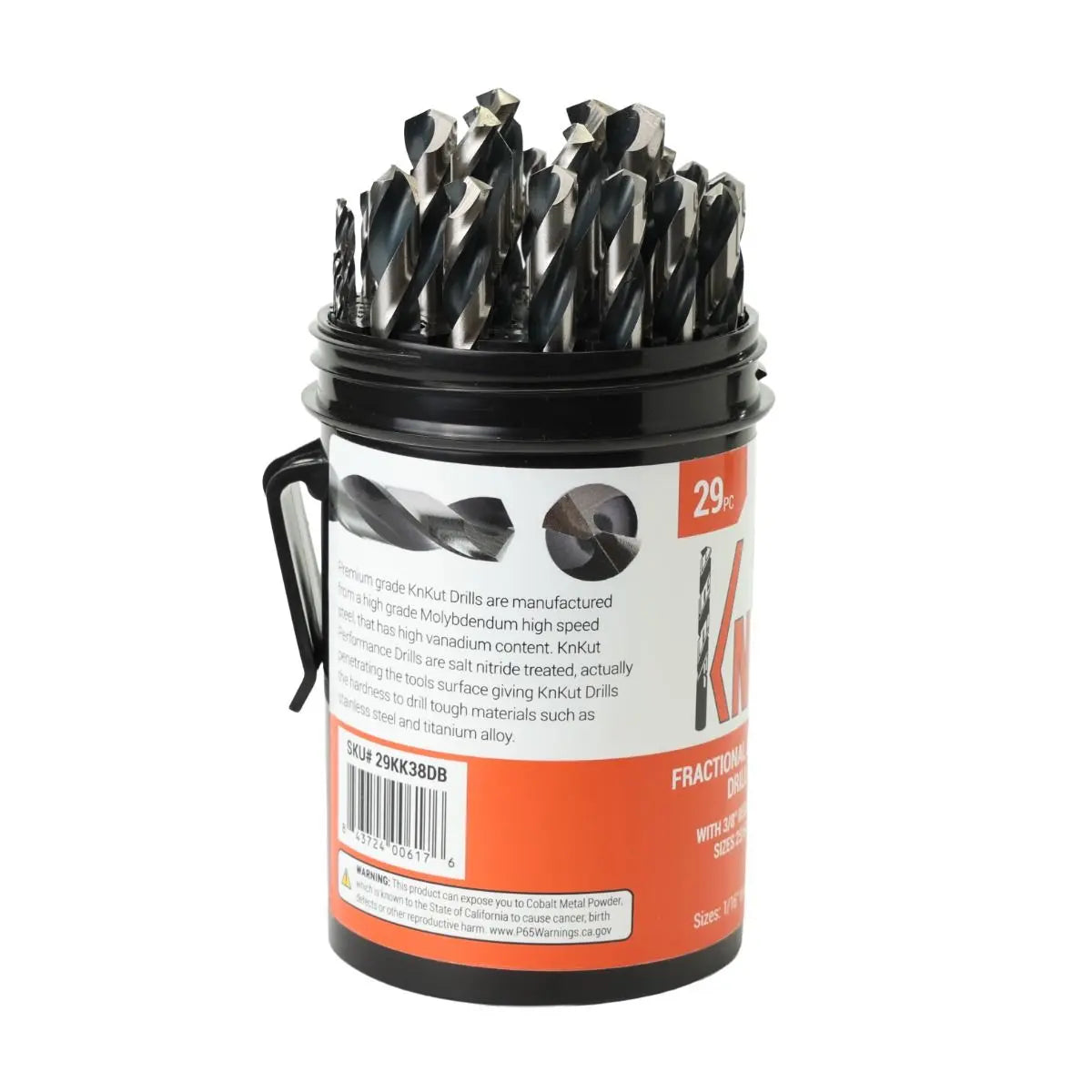 KnKut Set of 29 Fractional Buddy Jobber Length Drill Bit with 3/8 in Reduced Shanks - 29KK38DB KnKut