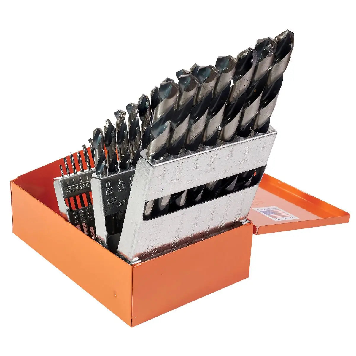KnKut Set of 29 Fractional Jobber Length Drill Bit with 3/8 in Reduced Shanks, 1/16 in - 1/2 in by 64ths - 29KK38 KnKut