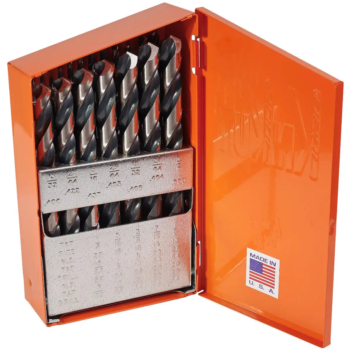 KnKut Set of 29 Fractional Jobber Length Drill Bit with 3/8 in Reduced Shanks, 1/16 in - 1/2 in by 64ths - 29KK38 KnKut