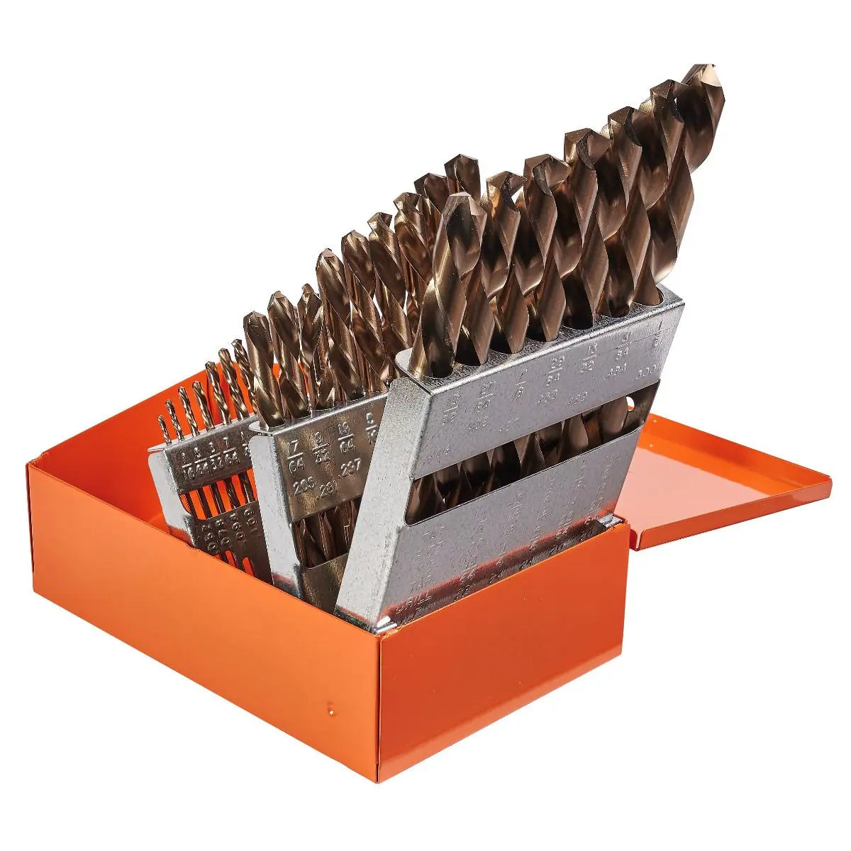 KnKut Set of 29 Fractional Jobber Length Left Hand Drill Bit, 1/16 in - 1/2 in by 64ths - 29KK6 KnKut