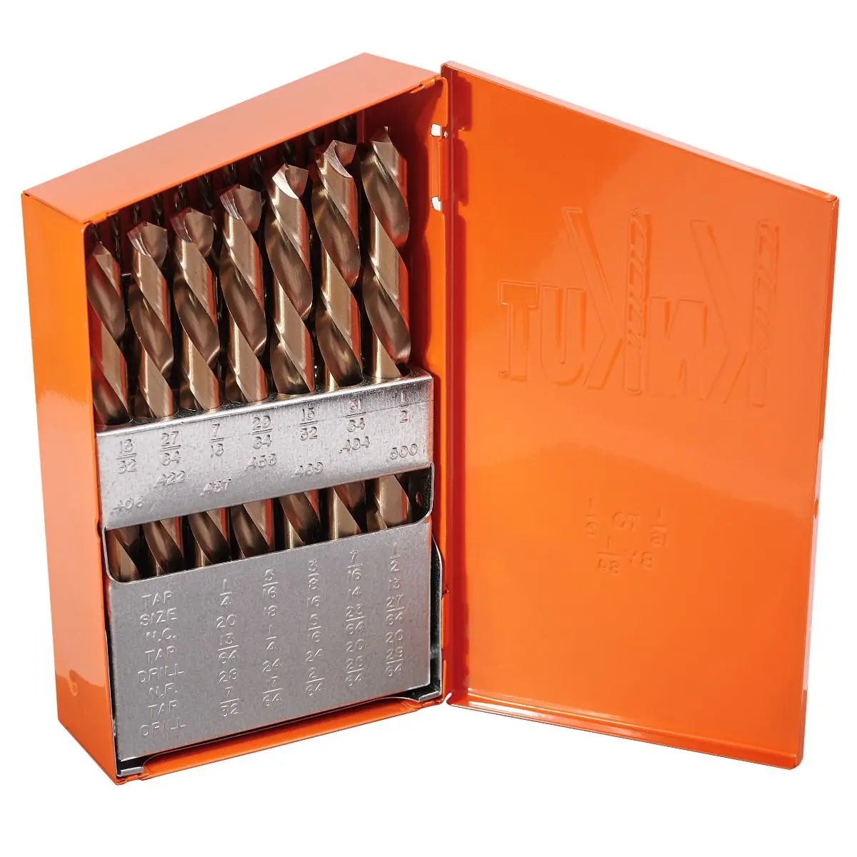 KnKut Set of 29 Fractional Jobber Length Left Hand Drill Bit, 1/16 in - 1/2 in by 64ths - 29KK6 KnKut