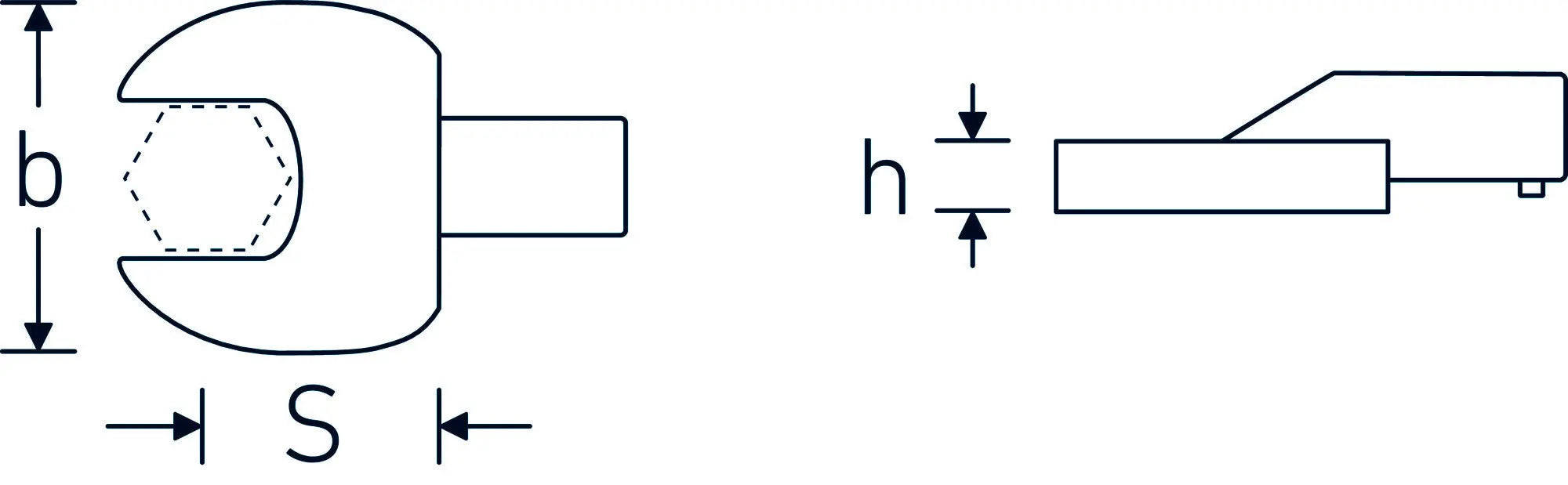 Stahlwille Open Ended Insert Tool, 55mm, 22 x 28mm - ST 58211055 Stahlwille