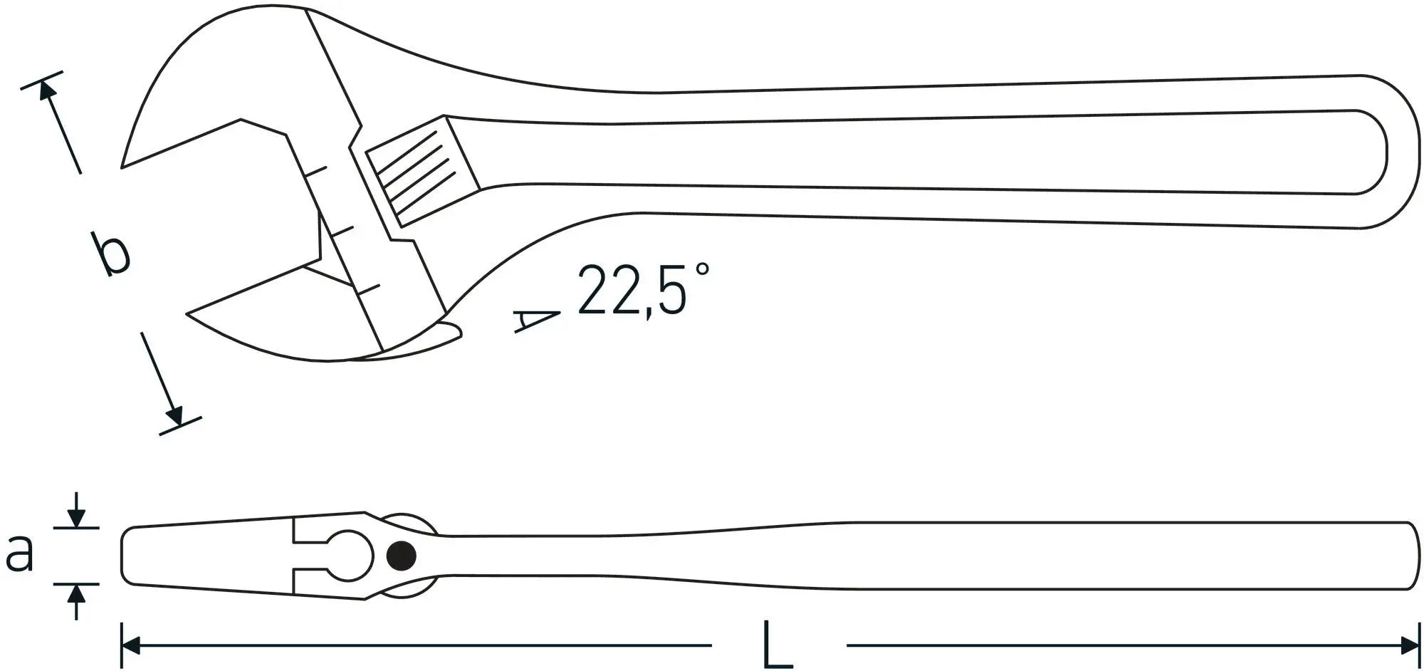 Stahlwille Adjustable Single Open Ended Spanner Wrench, Size 10mm, Maximum Width 34mm, Length 259mm - ST 40260110 Stahlwille