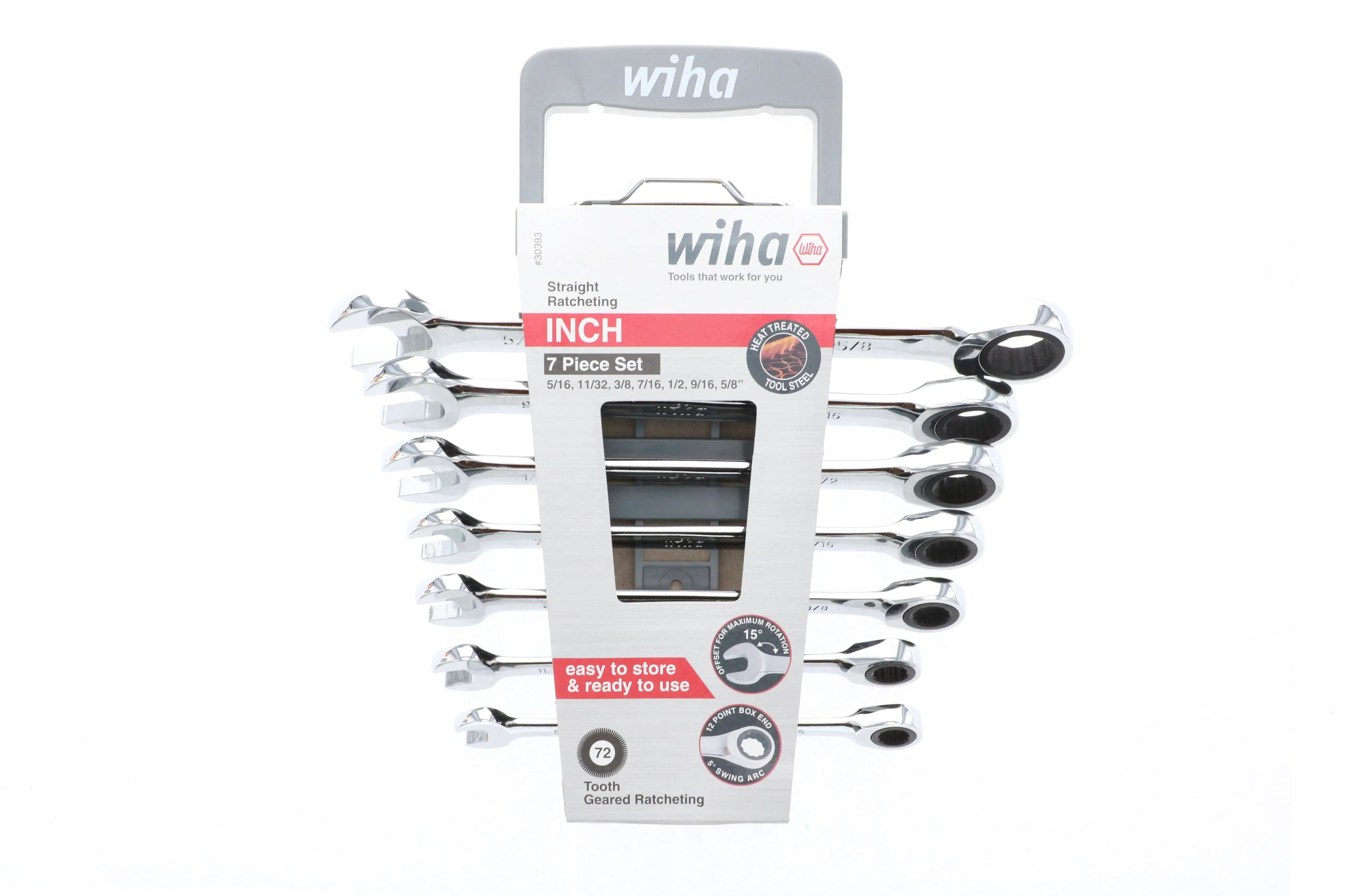Wiha 30393, Combo Inch Ratchet Wrenches 7 Pc. Wiha