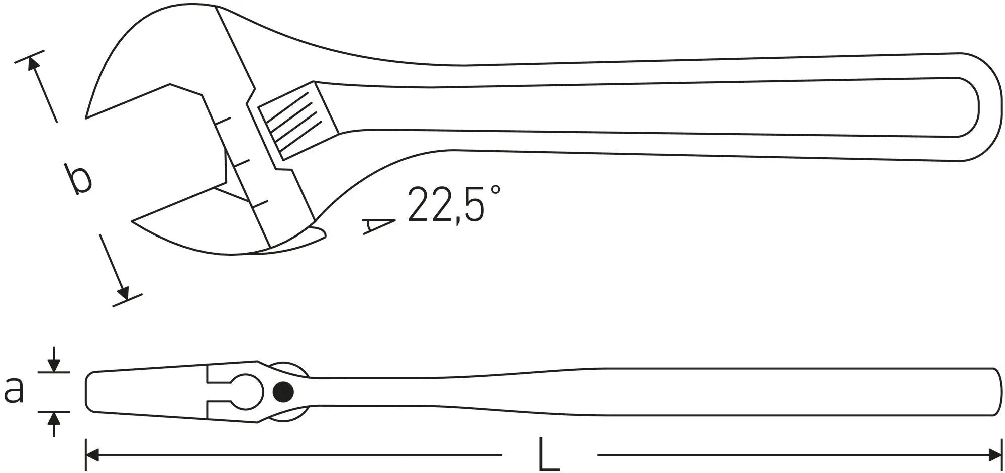 Stahlwille Adjustable Wrench, Size 8 - ST 40260108 Stahlwille