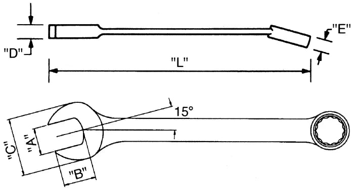 Wright Tool 12-Point Flat Stem Metric Polished Combination Wrench, 10mm - WT 12-10MM Combination Wrench Wright Tool