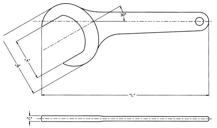 Wright Tool 30 deg Angle SAE Satin Open End Service Wrench, 1-5/8 in - WT 1452 Open End Wrench Wright Tool