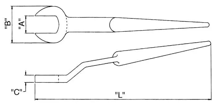 Wright Tool Structural Spud Black Industrial Open End Wrench with Offset Head, 1-5/8 in - WT 1752 Open End Wrench Wright Tool