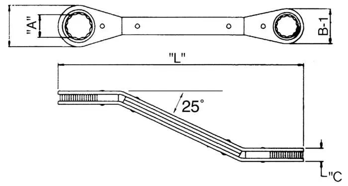 Wright Tool 12-Point Metric Offset Reverse Ratcheting Box End Wrench, 16mm x 18mm - WT 9437 Box End Wrench Wright Tool