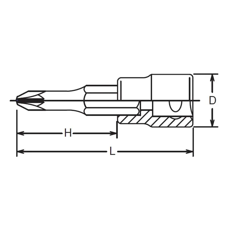 Ko-ken Tools 3/8 Sq. Dr. Bit Socket PZ1 Length 50mm Ko-ken Tools