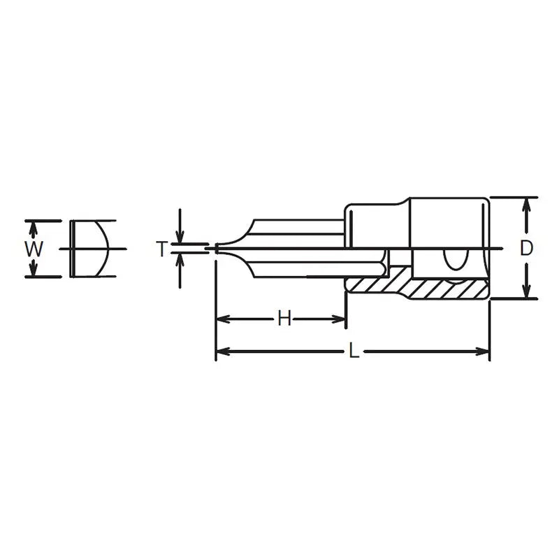 Ko-ken Tools 3/8 Sq. Dr. Bit Socket Slotted 1.6x10 Length 60mm Ko-ken Tools