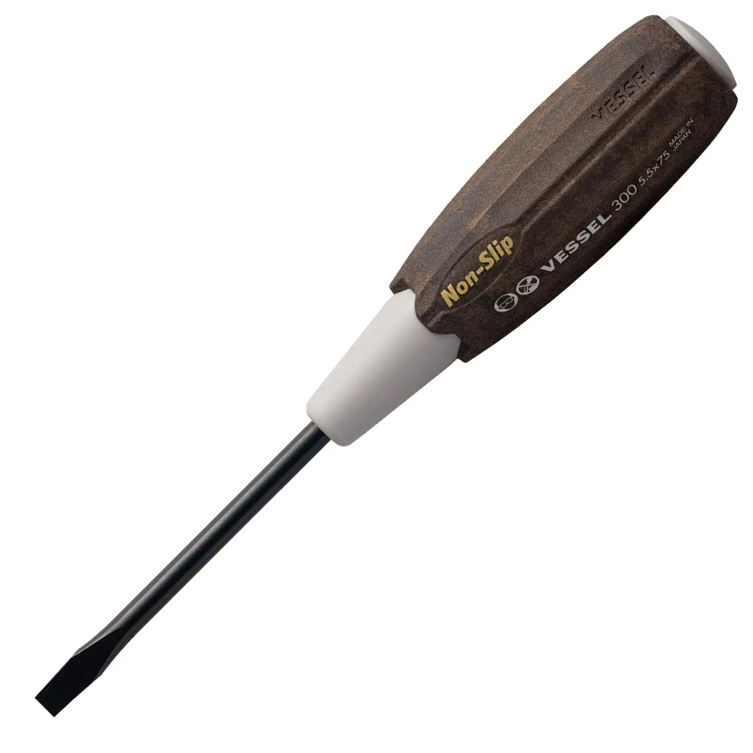 Vessel Tools Wood-Compo Slotted Screwdriver, 5.5 x 75mm - VL 300S5575 Vessel Tools