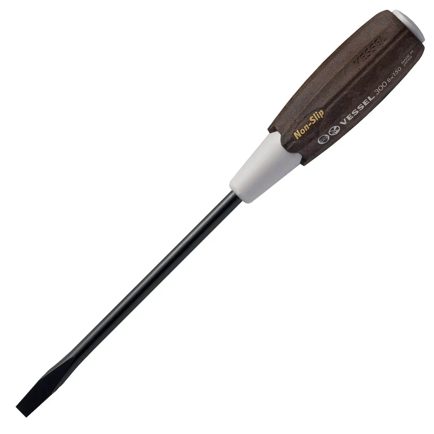 Vessel Tools Wood-Compo Slotted Screwdriver, 8 x 150mm - VL 300S8150 Vessel Tools