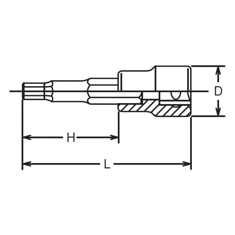 Ko-ken Tools 3/8 Sq. Dr. Bit Socket 5/32 Hex Length 50mm Ko-ken Tools