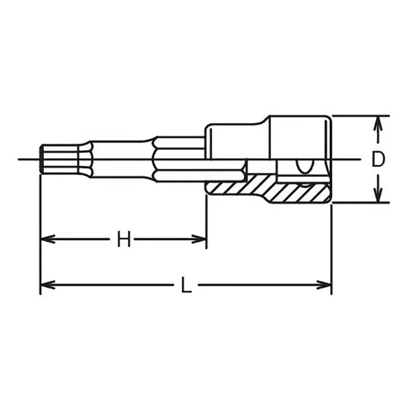 Ko-ken Tools 3/8 Sq. Dr. Bit Socket 11mm Hex Length 100mm Ko-ken Tools